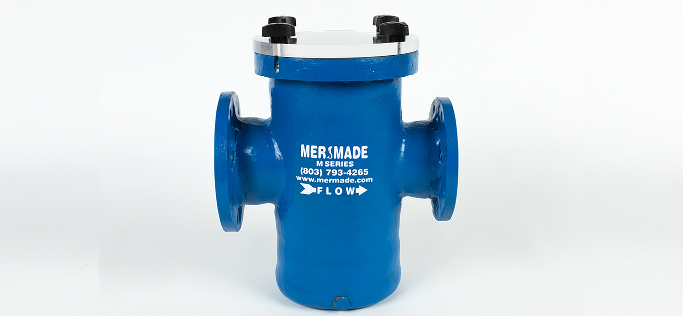 mermade filter's marlow fiberglass pump strainer basket against a white background